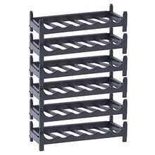 Scaffale portabottiglie modulabile in plastica per 36 bottiglie, nero