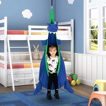 LFLDZ Bambini Pod Swing Seat, 100% Cotone Hammock Sedia Decor Portatile Spazio Domestico Risparmio Interno Uso Esterno da Interno, con Cuscino Gonfiabile in PVC