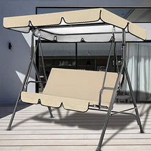 Altalena Sedia Impermeabile Top Copertura Giardino Amaca Tenda (Beige 2 Posti)