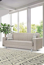 Adel Divano Letto RECLINABILE in Tessuto E Contenitore Grigio O Beige L210X D:85 X H85 con MATERESSO di 22 CM E Molle