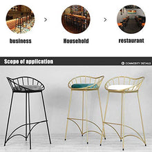 yunyu Sedia da Ufficio,Sgabello da Bar Alto Modern Art Altezza Piatto 65 cm (26 Pollici), Struttura in Ferro con Cuscino in Velluto, Oro, utilizzato per ristoranti, Bar, caffetterie, Reception
