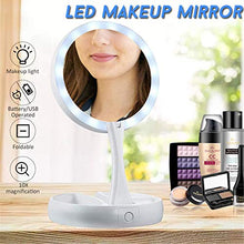 Lshbwsoif Specchio Trucco 10X Ingrandimento Illuminato Doppio Lato Specchio Trucco LED Bagno Viaggio Pieghevole Per Bagno Camera Da Letto