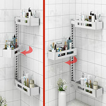 DZHTWSRYGR Bathroom Corner Shelf Bathroom Shelves, Bathroom Wall-Mounted Perforation-Free Storage Rack