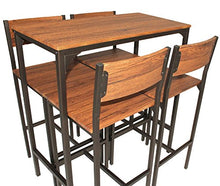 yelloo Set Tavolo Bar H.96cm e 4 Sgabelli Mobili Design Marrone MOD. Venice