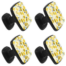 Lemon seamless pattern Pomelli per Porta Set di 4 Pomelli per Mobili Manopole per Cassetti Cucina Armadio Vetro