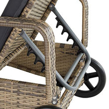 tectake Lettino Poly Rattan Arredo Esterno Giardino Sdraio Prendisole Divano Sedia Naturale