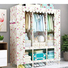 JFFFFWI Armadio Semplice Armadio di Tessuto Semplice Armadio 130 * 45 * 170cm assemblato in Legno Massiccio (Colore: A)