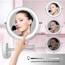 Specchio da bagno, anti-appannamento, specchio da Specchio da bagno a led illuminato impermeabile, specchio per il trucco illuminato a LED a parete, spina USB, luci dimmerabili da 8 pollici touch scre