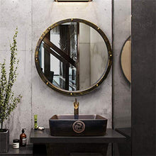 Peakfeng Specchio per lavabo in Ferro battuto Vintage/da Bagno Specchio da Bagno Rotondo/Specchio Rotondo Artistico