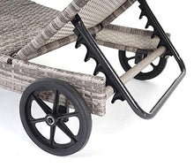 Mendler Lettino Regolabile da Esterno HWC-D80 polyrattan Grigio con Cuscino Beige