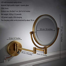 JJZI-L Bagno Specchio Rotondo, Illuminazione a LED Specchio Regolabile in Altezza Pieghevole Specchio Specchio di Bellezza di Carica e col Fuoco 20 * 20cm
