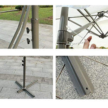 UWY Ombrellone da Giardino Quadrato da 2,2 m con scostamento a Roma, ombrellone a sbalzo a Doppio Strato con Base a Croce per Esterni/Giardini/Balcone/Veranda, Tenda da Sole, Marrone