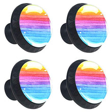 Lurnies Manopole per Armadio da Cucina Arcobaleno con Strisce di Colore comodini Moderni per comodini da scrivania (4 Pezzi) 3.5x2.8cm