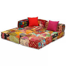 Festnight- Divano Letto Modulare/Poltrona Letto a 3 Posti in Tessuto Patchwork