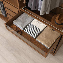 KOMPLEMENT cassetto con frontale in vetro 100x58 cm effetto frassino tinto marrone