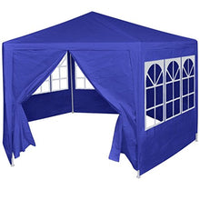 Tidyard Tendone Gazebo da Giardino con 6 Pareti Laterali Blu 2x2 m