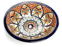 Dominga - Lavabo ovale messicano da incasso con bordo in ceramica Talavera