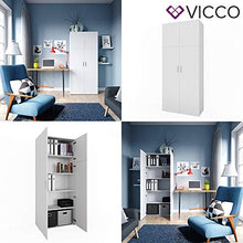 VICCO - Armadio per documenti/pratiche FRANK Bianco, Armadio a 2 ante, libreria, scaffale verticale per pratiche