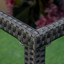Set Tavolo con 4 Sedie da Giardino in Rattan Nero