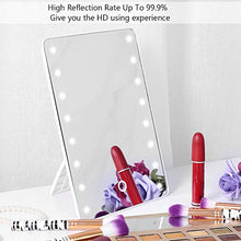 BGDR Specchio per Il Trucco, Specchio per Il Trucco del Touch Screen Specchio cosmetico Illuminato da Tavolo dimmerabile da 16 LED