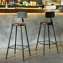 Zhangmeiren Sgabello da Bar Vintage in Ferro Battuto