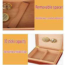 QZF Holder Cigar Cigar Caso Cigar Humidor Box 30-35 Sigarette Cedar Legno umidificatore Storage Case Cigar Box con igrometro,Rosso