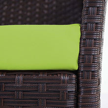 Mendler Serie Halden per l'esterno Set 2X poltrone 60x59x83cm polyrattan Marrone con Cuscino Verde