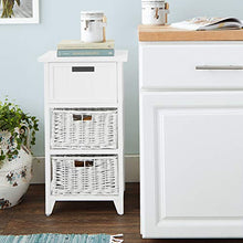 Marchio Amazon - Movian - Mobile con cassetti in vimini, 40 x 28 x 71 cm, bianco