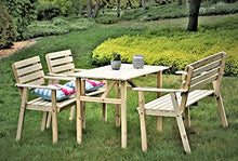 QLS JBM Family - Set di mobili da giardino con 2 sedie e panche, in legno