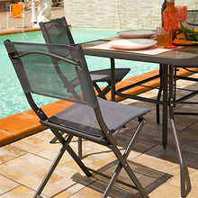 Sedia pieghevole nera in acciaio, da 45,5x86x53 cm Nero