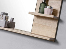 Specchio da bagno con ripiani in rovere Sonoma con illuminazione a LED