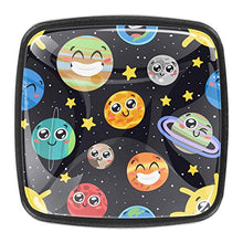 Sun Moon Pluto and Planets on space background Pomelli per Porta Set di 4 Pomelli per Mobili Manopole per Cassetti Cucina Armadio Vetro