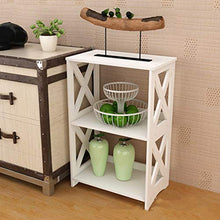 Wakauto Scaffale da Comodino a 2 Piani Comodino Libreria a Pavimento in Legno per Mobili da Camera da Letto Soggiorno