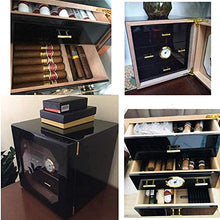 TGhosts Cigar Humidor, Medio Cigar Humidor Gabinetto con igrometro e umidificatore, Legno di Cedro Foderato e 3 cassetti Strato