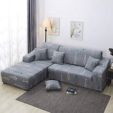 OKJK Copri Divano ad Angolo,copridivani a Forma di L Elastiche poltroncina per Chaise Longue, per Protezione del Giardino del Salone Divano (B-printed5,2seater 145-185cm)