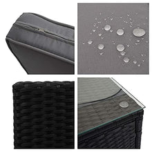 Mendler Salottino da Esterno Giardino HWC-D24 polyrattan Antracite con Cuscini Grigi
