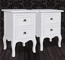 Hanper, comodino in legno, 2 pezzi, comodino moderno, comodino con due cassetti, per camera da letto, soggiorno, bagno, colore: bianco
