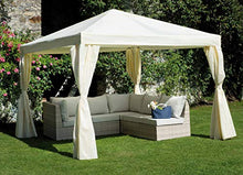 vorghini Gazebo da Giardino 3x3m in Ferro Tessuto Poliestere Ecrù