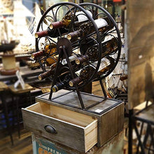 WEIHONG Shelf Windmill Shape Modo di Stile Industriale di Grandi Dimensioni in Ferro battuto Wine Rack con Base