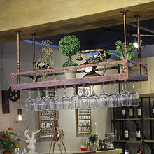 lanying Portabicchieri da soffitto per Vino Rosso,Portabottiglie da Appendere a soffitto, Applicazione Decorativa in Stile retrò per portabottiglie-Bronzo_120 * 35 cm