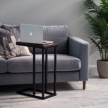 Marchio Amazon - Movian C- Shape Side Sdt-L Tavolo Extra/Divano Punta/Dessert Letto, Wood, Marrone e Nero, 45 X 25,4 X 63,7 Cm
