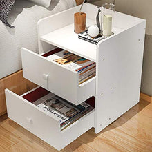 YGB Comodino Comodino in MDF Comodino con 2 cassetti, Comodino Comodino Comodino Consolle Comodino Cassettiera per Camera da Letto, Libreria da Ufficio, Comodino Bianco