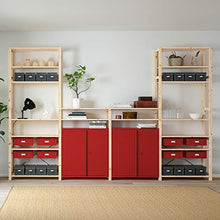 IVAR scaffalatura con armadi/cassetti 344x30x226 cm pino/rosso
