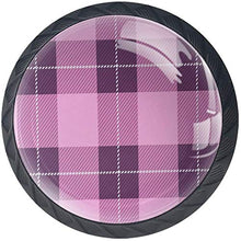 Fantasia scozzese scozzese rosa Pomelli per Porta Set di 4 Pomelli per Mobili Manopole per Cassetti Cucina Armadio Vetro