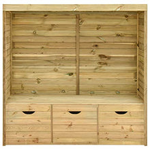 FAMIROSA Panchina da Giardino con Pergolato 3 Cassetti 170 cm Legno Pino