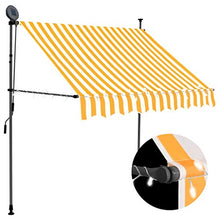 VidaXL - Tenda da sole retrattile con LED, 100 cm, colore: Bianco/Arancione