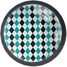 Argyle Pattern Pattern Pomelli per Porta Set di 4 Pomelli per Mobili Manopole per Cassetti Cucina Armadio Vetro