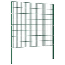 Panneau de clôture avec poteaux Fer 1,7 x 1,6 m Vert