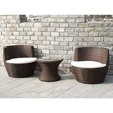 Bagno Italia Arredo per Esterno Set con tavolino e Due poltrone Rattan Cuscini Inclusi Arredamento Giardino Moderno I