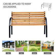 Panca da Giardino 2 Posti 122x60x80 cm in Legno e Acciaio Nero
